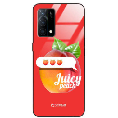 ETUI BLACK CASE GLASS NA TELEFON OPPO K9 BRZOSKWINIA