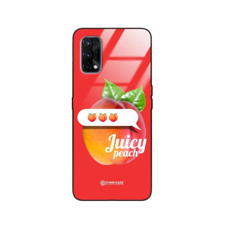 ETUI BLACK CASE GLASS NA TELEFON REALME X7 BRZOSKWINIA