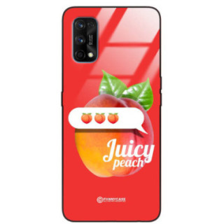 ETUI BLACK CASE GLASS NA TELEFON REALME 7 PRO BRZOSKWINIA