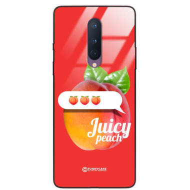 ETUI BLACK CASE GLASS NA TELEFON ONEPLUS 8 BRZOSKWINIA