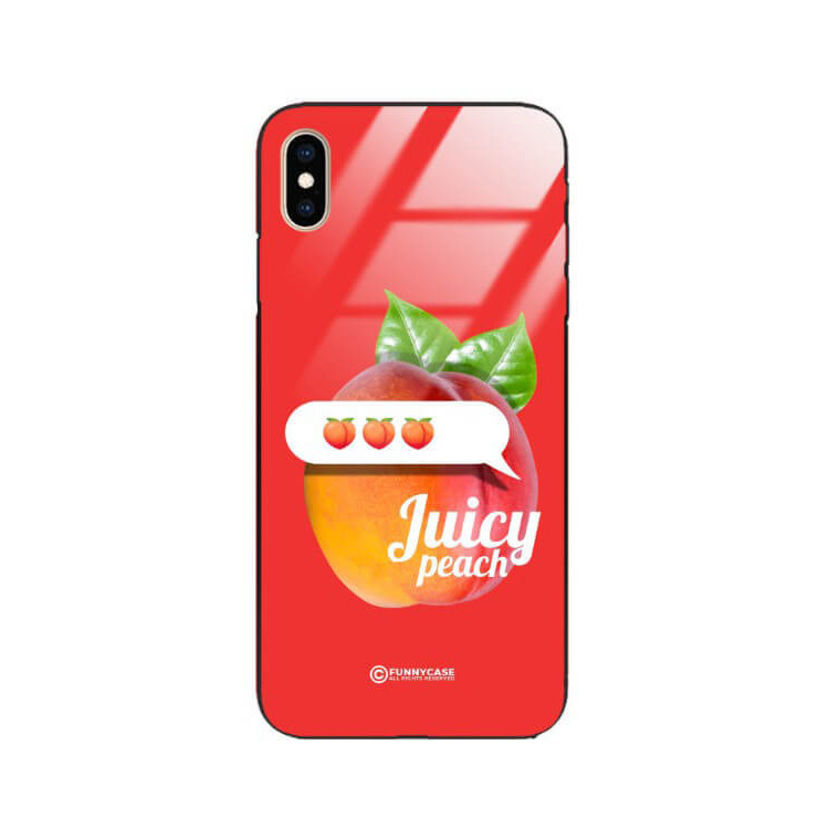 ETUI BLACK CASE GLASS NA TELEFON APPLE IPHONE XS MAX BRZOSKWINIA