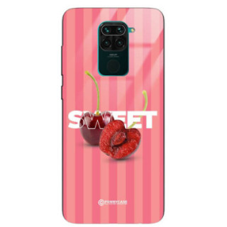 ETUI BLACK CASE GLASS NA TELEFON XIAOMI REDMI NOTE 9 / 10X 4G CZEREŚNIE