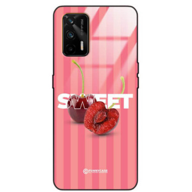 ETUI BLACK CASE GLASS NA TELEFON REALME GT CZEREŚNIE