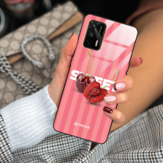 ETUI BLACK CASE GLASS NA TELEFON REALME GT CZEREŚNIE