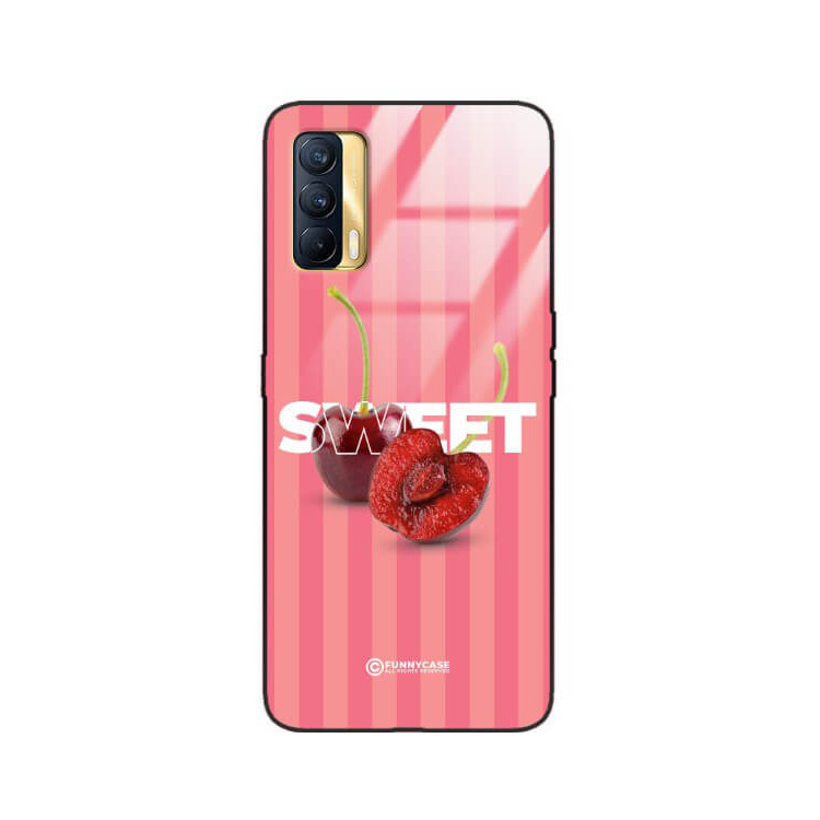 ETUI BLACK CASE GLASS NA TELEFON REALME V15 CZEREŚNIE