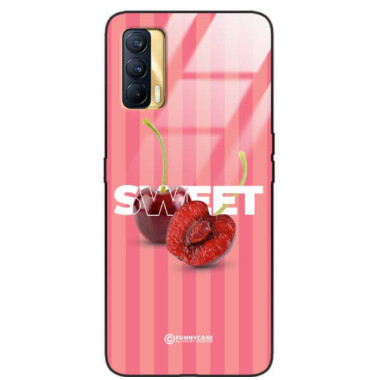 ETUI BLACK CASE GLASS NA TELEFON REALME V15 CZEREŚNIE