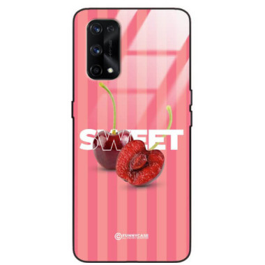 ETUI BLACK CASE GLASS NA TELEFON REALME X7 PRO CZEREŚNIE