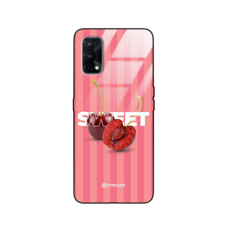 ETUI BLACK CASE GLASS NA TELEFON REALME X7 CZEREŚNIE