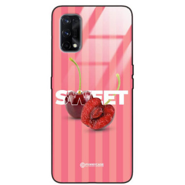 ETUI BLACK CASE GLASS NA TELEFON REALME X7 CZEREŚNIE