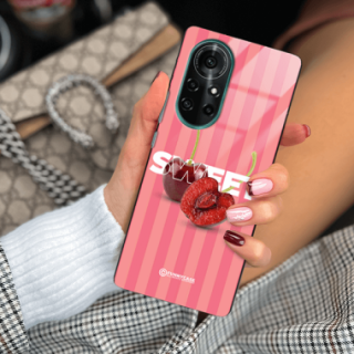 ETUI BLACK CASE GLASS NA TELEFON HUAWEI NOVA 8 PRO CZEREŚNIE