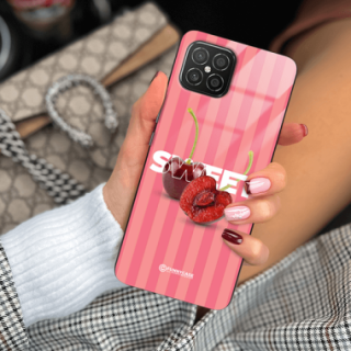 ETUI BLACK CASE GLASS NA TELEFON HUAWEI NOVA 8 SE CZEREŚNIE