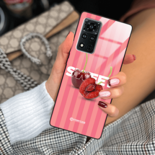 ETUI BLACK CASE GLASS NA TELEFON HUAWEI HONOR VIEW 40 V40 5G CZEREŚNIE