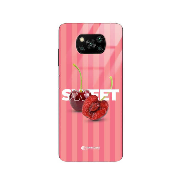 ETUI BLACK CASE GLASS NA TELEFON XIAOMI POCO X3 / X3 PRO / X3 NFC CZEREŚNIE