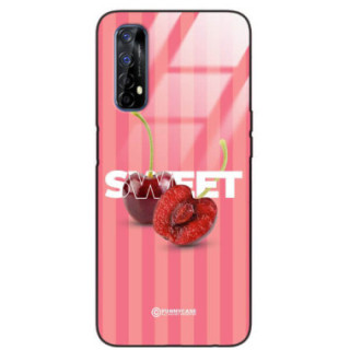 ETUI BLACK CASE GLASS NA TELEFON REALME 7 CZEREŚNIE