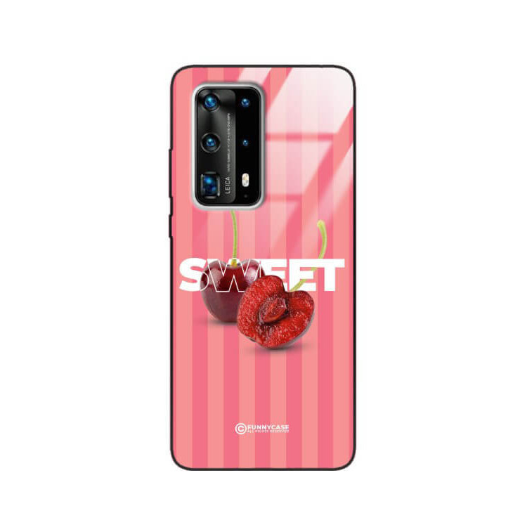 ETUI BLACK CASE GLASS NA TELEFON HUAWEI P40 PRO PLUS CZEREŚNIE