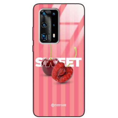 ETUI BLACK CASE GLASS NA TELEFON HUAWEI P40 PRO PLUS CZEREŚNIE