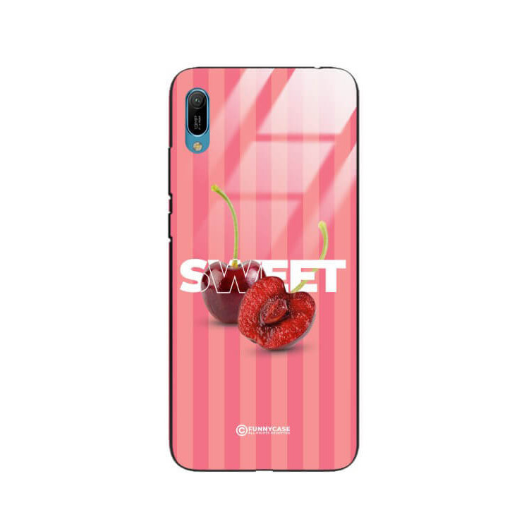 ETUI BLACK CASE GLASS NA TELEFON HUAWEI Y6 2019 CZEREŚNIE