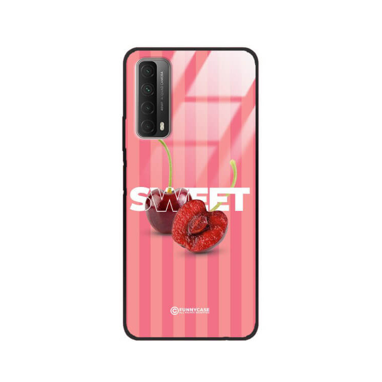 ETUI BLACK CASE GLASS NA TELEFON HUAWEI P SMART 2021 / Y7a CZEREŚNIE