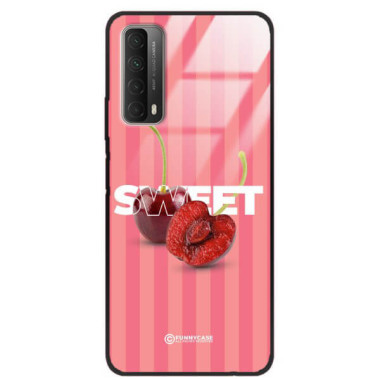 ETUI BLACK CASE GLASS NA TELEFON HUAWEI P SMART 2021 / Y7a CZEREŚNIE