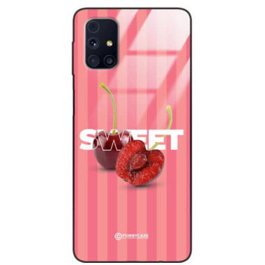 ETUI BLACK CASE GLASS NA TELEFON SAMSUNG GALAXY M31S CZEREŚNIE