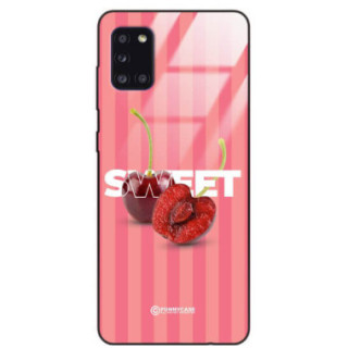 ETUI BLACK CASE GLASS NA TELEFON SAMSUNG GALAXY A31 CZEREŚNIE