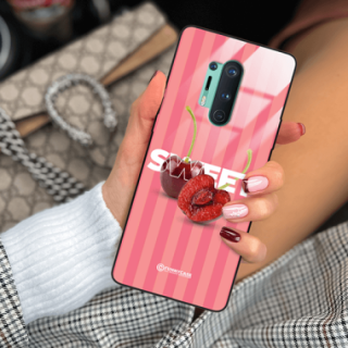 ETUI BLACK CASE GLASS NA TELEFON ONEPLUS 8 PRO CZEREŚNIE