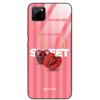 ETUI BLACK CASE GLASS NA TELEFON REALME C11 CZEREŚNIE