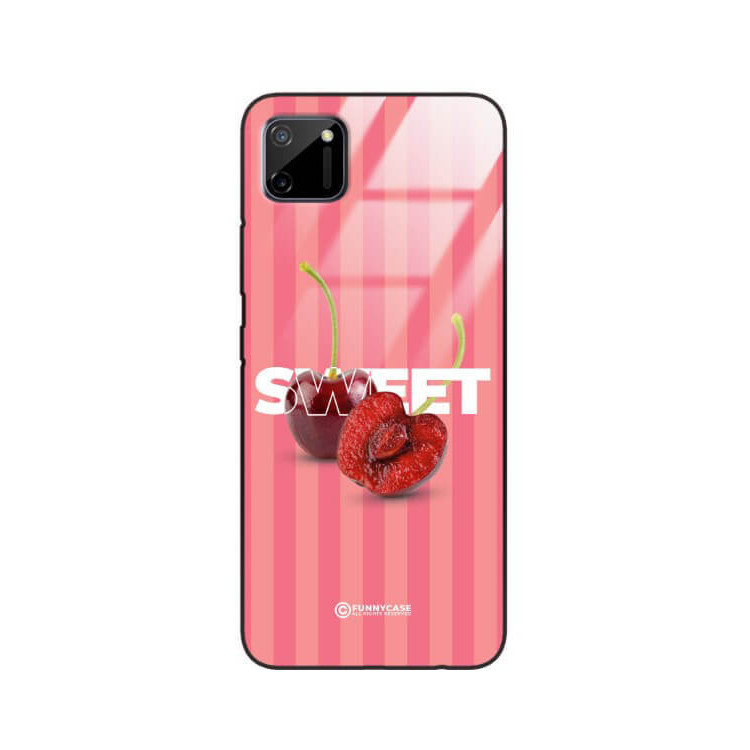 ETUI BLACK CASE GLASS NA TELEFON REALME C11 CZEREŚNIE