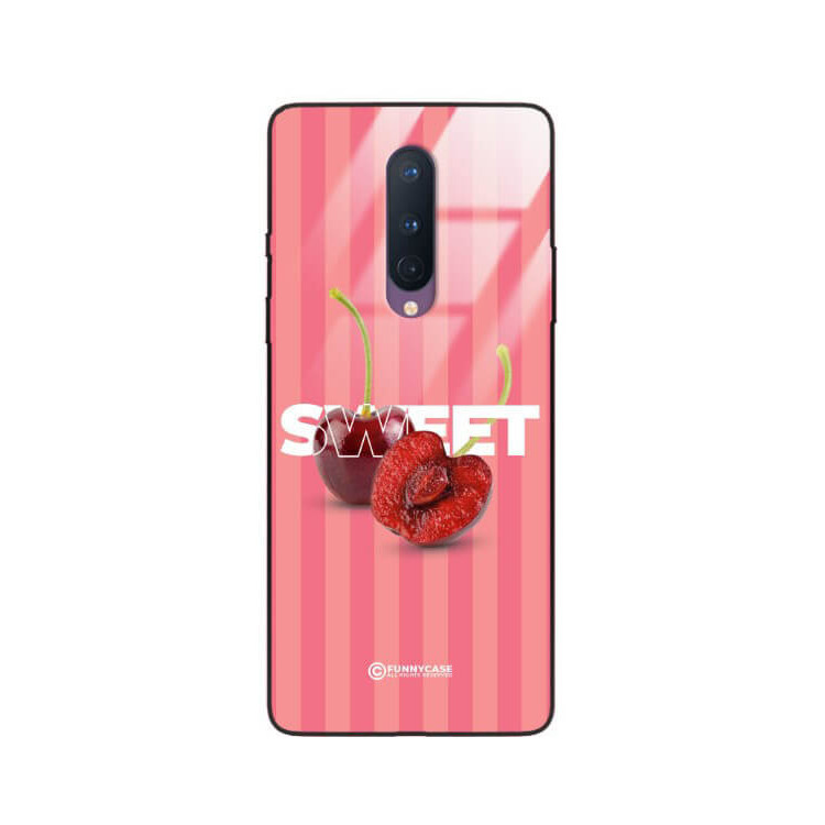 ETUI BLACK CASE GLASS NA TELEFON ONEPLUS 8 CZEREŚNIE