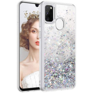 ETUI LIQUID SPARKLE NA TELEFON  SAMSUNG GALAXY M21 SREBRNY