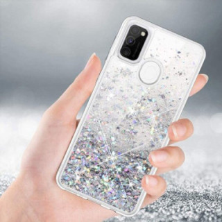 ETUI LIQUID SPARKLE NA TELEFON  SAMSUNG GALAXY M21 SREBRNY