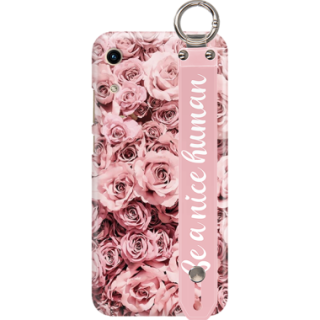 ETUI Z PASKIEM NA TELEFON HUAWEI HONOR 8A RÓŻOWE RÓŻE