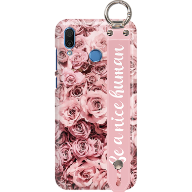 ETUI Z PASKIEM NA TELEFON HUAWEI HONOR PLAY RÓŻOWE RÓŻE