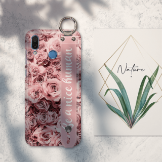 ETUI Z PASKIEM NA TELEFON HUAWEI HONOR PLAY RÓŻOWE RÓŻE