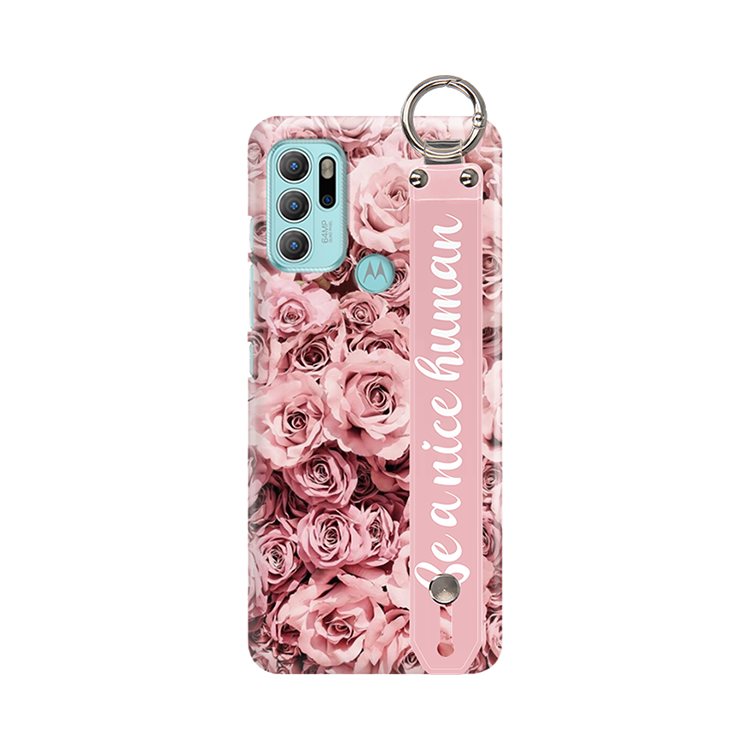 ETUI Z PASKIEM NA TELEFON MOTOROLA G60S RÓŻOWE RÓŻE