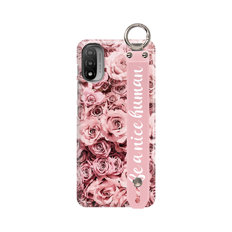 ETUI Z PASKIEM NA TELEFON MOTOROLA MOTO E20 RÓŻOWE RÓŻE