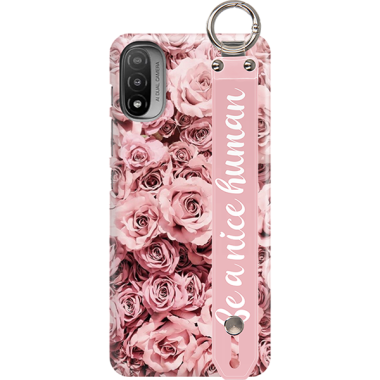 ETUI Z PASKIEM NA TELEFON MOTOROLA MOTO E20 RÓŻOWE RÓŻE