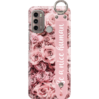 ETUI Z PASKIEM NA TELEFON MOTOROLA MOTO G60 RÓŻOWE RÓŻE