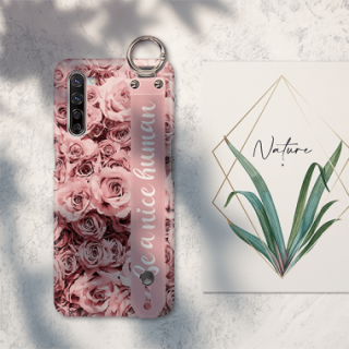 ETUI Z PASKIEM NA TELEFON OPPO FIND X2 LITE RÓŻOWE RÓŻE