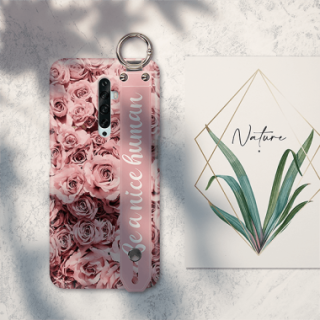 ETUI Z PASKIEM NA TELEFON OPPO RENO 2 RÓŻOWE RÓŻE
