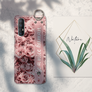 ETUI Z PASKIEM NA TELEFON OPPO RENO 3 PRO RÓŻOWE RÓŻE