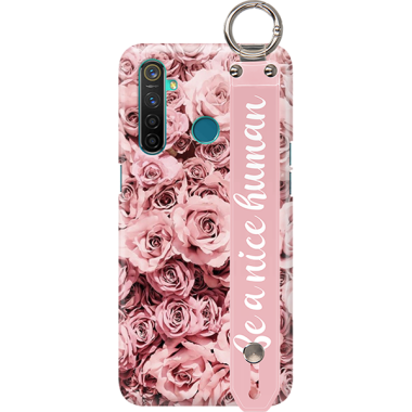 ETUI Z PASKIEM NA TELEFON REALME 5 RÓŻOWE RÓŻE