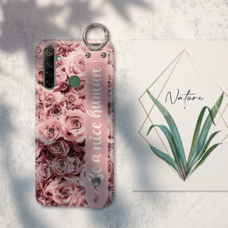 ETUI Z PASKIEM NA TELEFON REALME 6I RÓŻOWE RÓŻE