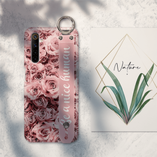 ETUI Z PASKIEM NA TELEFON REALME 6S RÓŻOWE RÓŻE