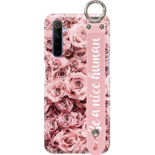 ETUI Z PASKIEM NA TELEFON REALME X50 RÓŻOWE RÓŻE