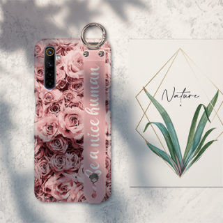 ETUI Z PASKIEM NA TELEFON REALME X50 RÓŻOWE RÓŻE