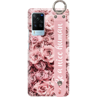 ETUI Z PASKIEM NA TELEFON VIVO X60 PRO RÓŻOWE RÓŻE