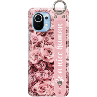 ETUI Z PASKIEM NA TELEFON XIAOMI MI 11 RÓŻOWE RÓŻE