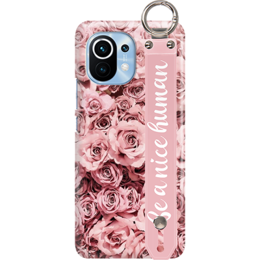 ETUI Z PASKIEM NA TELEFON XIAOMI MI 11 RÓŻOWE RÓŻE