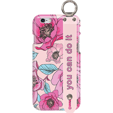ETUI Z PASKIEM NA TELEFON APPLE IPHONE 6 RÓŻOWE KWIATY